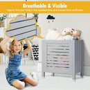 Wooden Kids Toy Storage Organizer with Lid-Gray by LJGDeals
