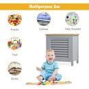 Wooden Kids Toy Storage Organizer with Lid-Gray