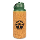 Green Cork Sleeve Bottle with Flip Straw Lid | 32oz by Yoloha Yoga