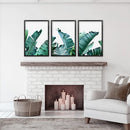 Green Banana Leaves 3 Piece Set. Tropical Wall Art by Wall Art Set
