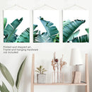 Green Banana Leaves 3 Piece Set. Tropical Wall Art by Wall Art Set