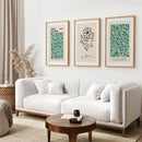 Exhibition Green Art Set of 3 Abstract Print by Wall Art Set