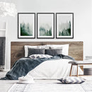 Evergreen Misty Forest Triptych. Set of 3 Prints by Wall Art Set