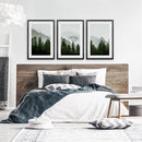 Green Mountain Forest 3 Piece Wall Art. Foggy Nordic Nature by Wall Art Set