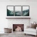 Large Foggy Forest Wall Art Set. Scandinavian Decor by Wall Art Set