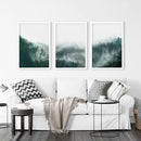 Large Foggy Forest Wall Art Set. Scandinavian Decor by Wall Art Set