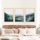 Large Foggy Forest Wall Art Set. Scandinavian Decor by Wall Art Set