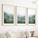Nordic Nature Wall Art Set. Green Foggy Forest by Wall Art Set