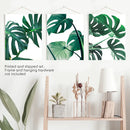 3 Piece Green Monstera Leaf Print Set. Tropical Decor