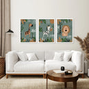 Baby Giraffe, Zebra, Lion Nursery Wall Decor by Wall Art Set