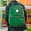 Emerald Green Leather Commuter Bag (XL Design)