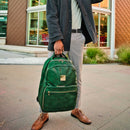 Emerald Green Leather Commuter Bag (XL Design)
