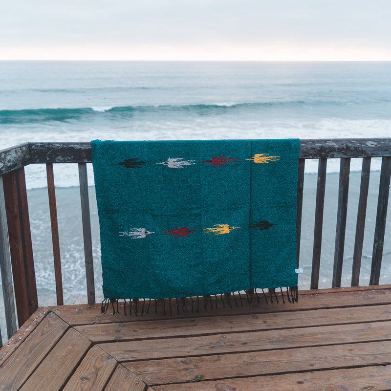 Turquoise Green Baja Thunderbird Blanket