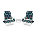 2 Packs 5-Position Outdoor Folding Backpack Beach Table Chair Reclining Chair Set