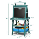 3 in 1 Double-Sided Storage Art Easel-Brown by LJGDeals