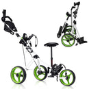 3 Wheels Push Pull Golf Trolley with Scoreboard Bag by LJGDeals