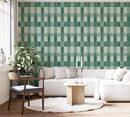 Modern Green Checkered Wallpaper Peel and Stick