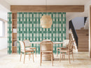 Modern Green Checkered Wallpaper Peel and Stick
