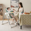 4-in-1 Foldable Baby High Chair with 7 Adjustable Heights and Free Toys Bar