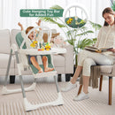4-in-1 Foldable Baby High Chair with 7 Adjustable Heights and Free Toys Bar