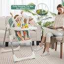 4-in-1 Foldable Baby High Chair with 7 Adjustable Heights and Free Toys Bar by LJGDeals