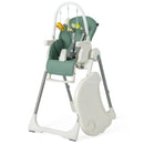 4-in-1 Foldable Baby High Chair with 7 Adjustable Heights and Free Toys Bar by LJGDeals
