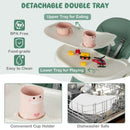 4-in-1 Foldable Baby High Chair with 7 Adjustable Heights and Free Toys Bar by LJGDeals