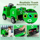 12V Kids Ride-on Garbage Truck with Warning Lights and 6 Recycling Accessories by LJGDeals