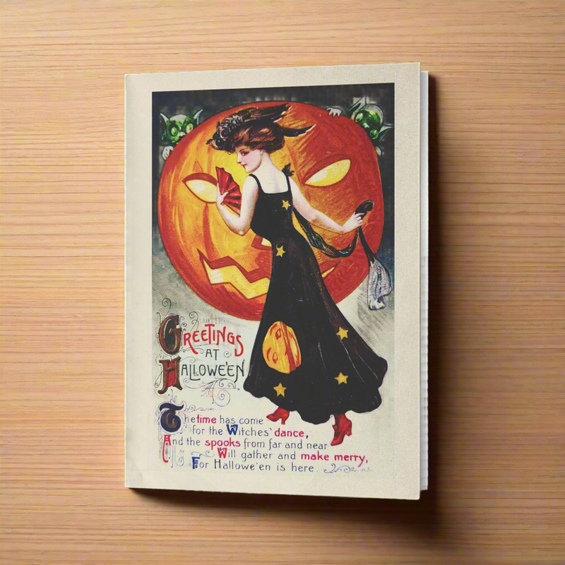 "Greetings at Halloween" Antique Greeting Card