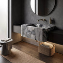 Wall Mount Grey Marble Bathroom Sink Polished 19x30