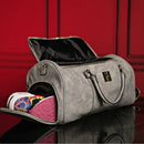 Grey Tumbled Leather Signature Bag Set (Signature Backpack and Duffle Bag)