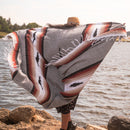Grey Baja Mexican Diamond Yoga Blanket