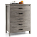 Modern 5-Drawer Multipurpose Chest Dresser with Metal Handles by LJGDeals