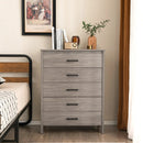 Modern 5-Drawer Multipurpose Chest Dresser with Metal Handles by LJGDeals