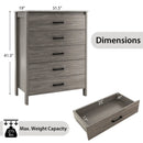 Modern 5-Drawer Multipurpose Chest Dresser with Metal Handles by DirectDeals