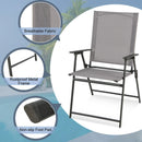 2 Pieces Patio Folding Chairs with Armrests for Deck Garden Yard by LJGDeals