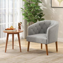 Upholstered Tub Chair with Solid Rubber Wood Legs and Adjustable Foot Pads for Living Room-Gray by LJGDeals