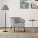 Upholstered Tub Chair with Solid Rubber Wood Legs and Adjustable Foot Pads for Living Room-Gray by LJGDeals