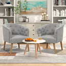 Upholstered Tub Chair with Solid Rubber Wood Legs and Adjustable Foot Pads for Living Room-Gray by LJGDeals