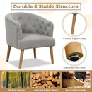 Upholstered Tub Chair with Solid Rubber Wood Legs and Adjustable Foot Pads for Living Room-Gray by LJGDeals