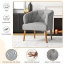 Upholstered Tub Chair with Solid Rubber Wood Legs and Adjustable Foot Pads for Living Room-Gray by LJGDeals