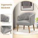 Upholstered Tub Chair with Solid Rubber Wood Legs and Adjustable Foot Pads for Living Room-Gray by LJGDeals