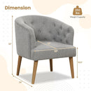 Upholstered Tub Chair with Solid Rubber Wood Legs and Adjustable Foot Pads for Living Room-Gray by LJGDeals
