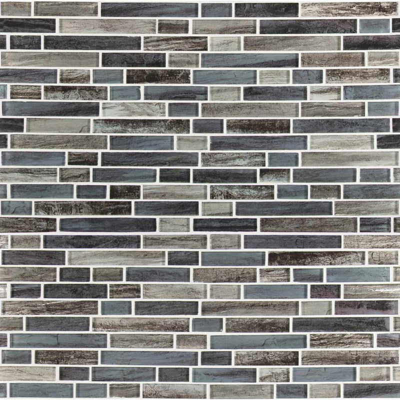 MSI Grigio Lagoon Interlocking Glass Mosaic Tile 11.81"x11.81"