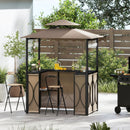 Grill Gazebo with Awning 3-Piece Outdoor BBQ Canopy Double-Tier Soft Top Barbecue Shelter by LJGDeals