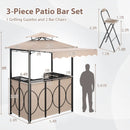 Grill Gazebo with Awning 3-Piece Outdoor BBQ Canopy Double-Tier Soft Top Barbecue Shelter by LJGDeals