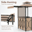 Grill Gazebo with Awning 3-Piece Outdoor BBQ Canopy Double-Tier Soft Top Barbecue Shelter by LJGDeals