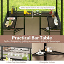 Grill Gazebo with Awning 3-Piece Outdoor BBQ Canopy Double-Tier Soft Top Barbecue Shelter by LJGDeals