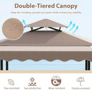 Grill Gazebo with Awning 3-Piece Outdoor BBQ Canopy Double-Tier Soft Top Barbecue Shelter by LJGDeals