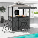 Grill Gazebo with Awning 3-Piece Outdoor BBQ Canopy Double-Tier Soft Top Barbecue Shelter by LJGDeals